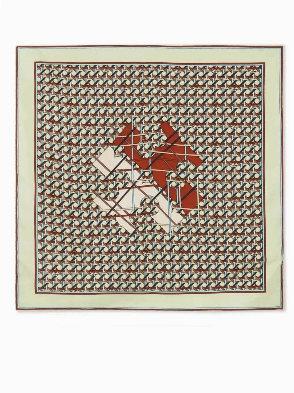 Tory Burch Basket-Weave Logo Neckerchief